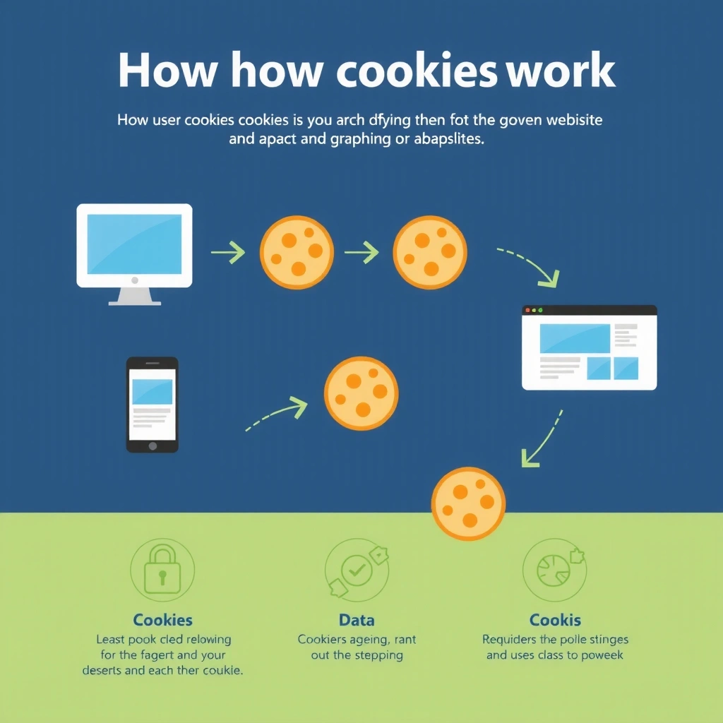 Ilustrație despre funcționarea cookie-urilor