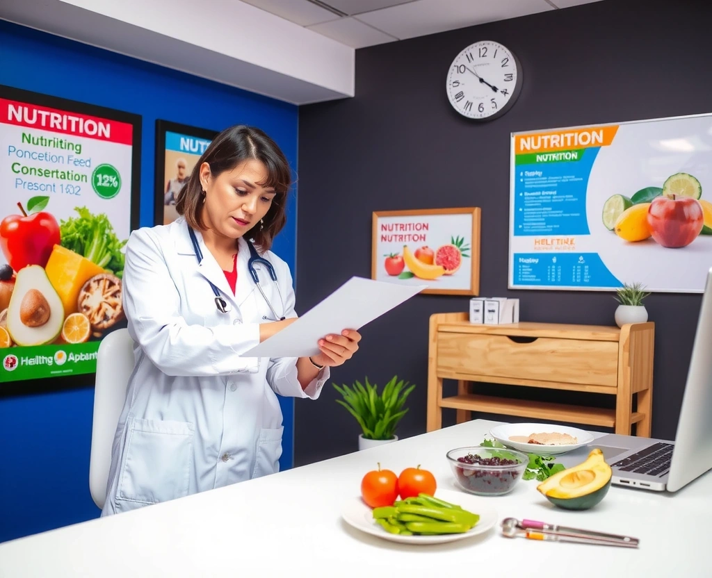 Dr. Elena Marinescu în cabinetul de nutriție